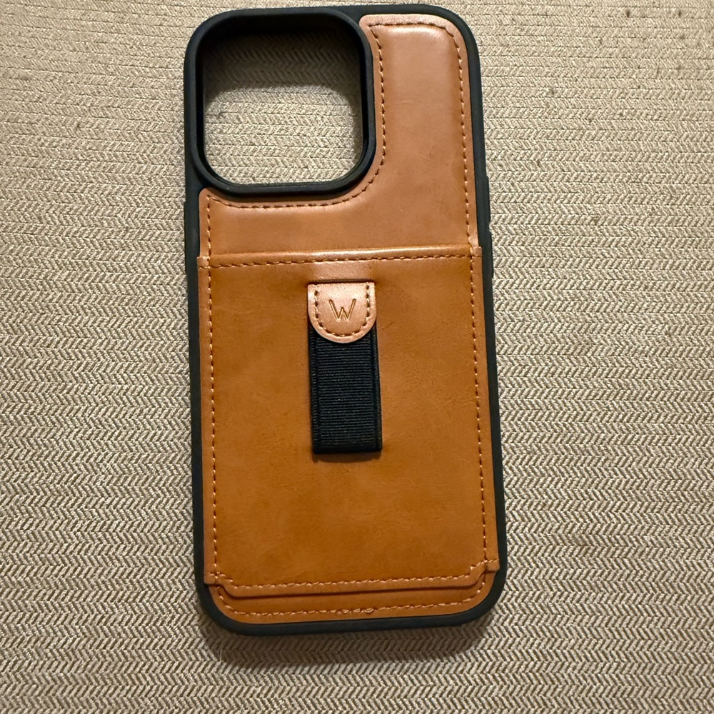 Tan Leather Phone Case with Card Holder